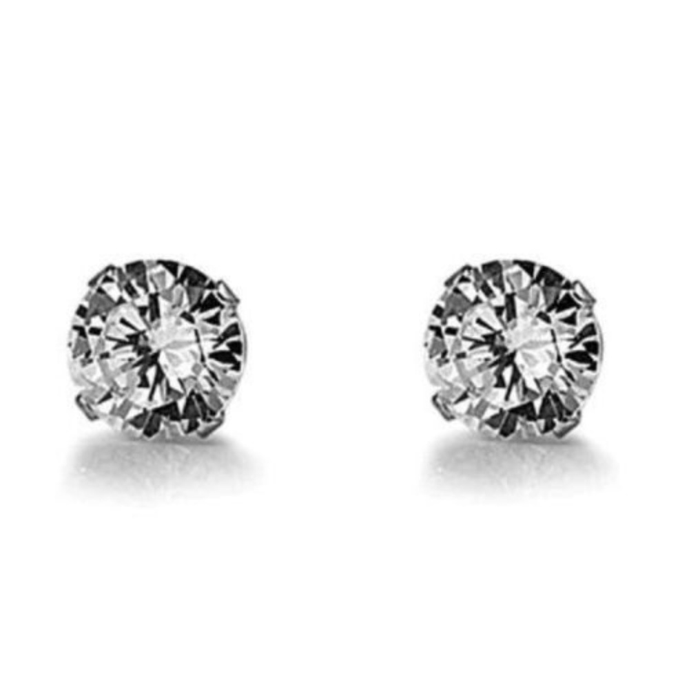 Sterling Silver CZ Stud Earrings Cubic Zirconia